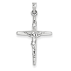 14kt White Gold 1in Slender INRI Crucifix Pendant