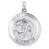 14k White Gold 7/8in Saint Michael Medal Pendant