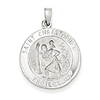 14k White Gold 3/4in Round Saint Christopher Medal Pendant