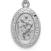 14k White Gold 5/8in Saint Christopher Medal Charm