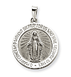 14kt White Gold 11/16in Miraculous Medal