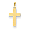 14k Yellow Gold Smooth Polished Latin Cross Pendant 7/8in