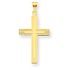 14kt Yellow Gold 1 1/8in Cross Pendant with Lines