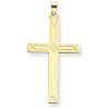 14kt Yellow Gold Cross Pendant with Intersecting Lines