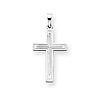 14kt White Gold 7/8in Latin Cross Pendant with Inset Cross