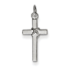 14k White Gold Wrapped Cross Charm 5/8in