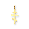 14kt Yellow Gold 3/4in Eastern Orthodox Cross With Smooth Finish
