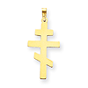 14k Yellow Gold 1 1/4in Smooth Eastern Orthodox Cross Pendant