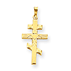 14kt Yellow Gold 1in Eastern Orthodox Heart Cross