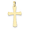 14kt Yellow Gold 15/16in Smooth Budded Cross
