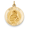 14k Yellow Gold 3/4in Saint Peter Medal Pendant