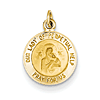 14k Yellow Gold Our Lady of Perpetual Help Medal Charm 1/2in