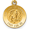 14k Yellow Gold 1/2in Our Lady of Lourdes Medal Charm