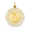 14k Yellow Gold 3/4in Matka Boska Medal Charm