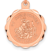 14k Rose Gold 5/8in Saint Christopher Medal Charm