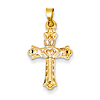 14k Yellow and Rose Gold 3/4in Claddagh Cross