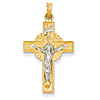 14kt Two-tone Gold 1 1/8in INRI Crucifix Pendant
