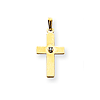 14k Yellow Gold .01 ct Diamond Cross Pendant 3/4in