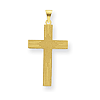 14k Yellow Gold Laser Etched Latin Cross 1in