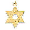 14kt Gold 1 1/4in Laser Designed Star of David Pendant