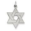 14kt White Gold 3/4in Laser Designed Star of David Pendant