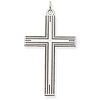 14k White Gold Laser Etched Latin Cross Pendant