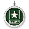 Sterling Silver U.S. Army Star Disc Charm 7/8in
