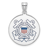 Sterling Silver U.S. Coast Guard Disc Charm 7/8in