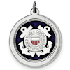 Sterling Silver U.S. Coast Guard Disc Charm 7/8in