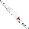 Sterling Silver 7in Medical ID Bracelet with Curb Links 6mm