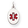 Oval Medical Charm 1/2in - Sterling Silver