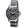 Charles Hubert Stainless Steel and Ceramic Black Dial Watch 6755-B
