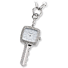 Charles Hubert Stainless Steel Key Pendant Watch with White Dial