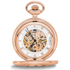 Charles Hubert Rose Gold-plated Brass Half Hunter Pocket Watch with Partial Skeleton
