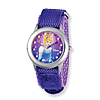 Disney Princess Cinderella Glitz Purple Velcro Time Teacher Watch