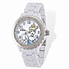 Cinderella White Enamel Bracelet Crystal Watch