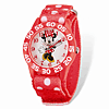 Minnie Mouse Red Dot Velcro Time Teacher Watch