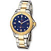 Charles Hubert 14k Gold-plated Two-tone Blue Dial Watch 3514-GE