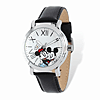 Mickey and Minnie Mouse Roman Numerals White Dial Leather Watch