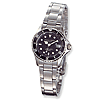 Ladies Charles Hubert Stainless Steel Black Dial Watch No. 6661