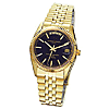 Charles Hubert 14k Gold-plated Brass Black Dial Watch