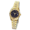 Charles Hubert 14k Gold-plated Brass Black Dial Watch 6397-B