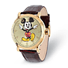 Mickey Mouse Moving Arms Large Brown Leather Watch