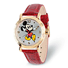 Mickey Mouse Moving Arms Red Leather Watch