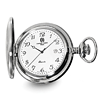 Charles Hubert Stainless Steel Pocket Watch with Date White Dial
