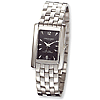 Charles Hubert Stainless Steel Rectangular Black Dial Watch 3666-B/M
