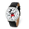 Black Leather Laughing Mickey Mouse Watch