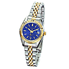 Charles Hubert Two-tone Brass Stainless Steel Blue Dial Watch 6566