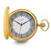 Charles Hubert Gold-toned Stainless Steel Pocket Watch with White Dial and Blue Hands