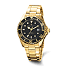 Charles Hubert Gold-tone Stainless Steel Black Dial Watch